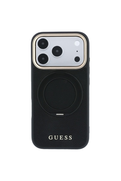 Guess Θήκη MagSafe με Βάση Δαχτυλίδι 360°, Ανάγλυφη, Κλασικό Λογότυπο για iPh...