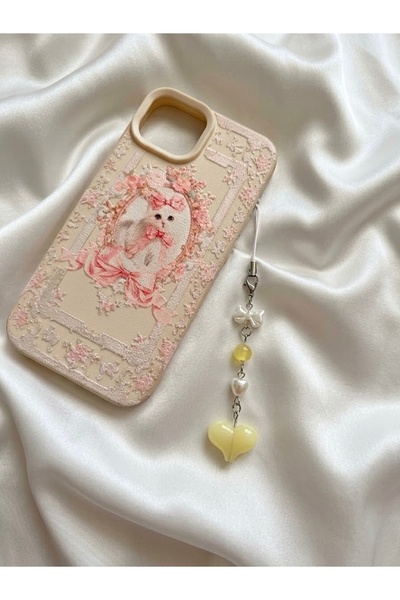 Sunny Glow Heart Telefon & Kamera & Çanta Charmı