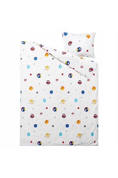 IKEA Set de lenjerie de pat AFTONSPARV, cosmos/multicolor, 150x200/50x60 cm