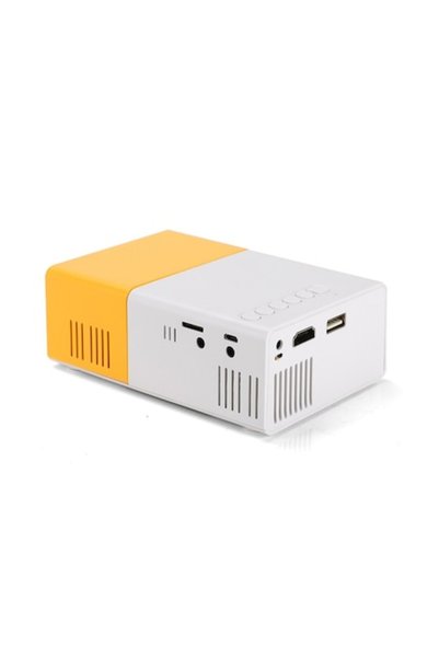 Trendily Φορητός προβολέας 3D HD, κίτρινος, με κοινή χρήση USB