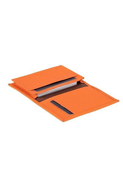 BloominBag Bloomcard Verta Burnt Orange Genuine Leather Vertical Card Holder
