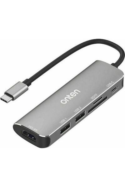 OEM Onten USB-C Σταθμός Σύνδεσης με HDMI 4K PD Γκρι (OTN-95116)