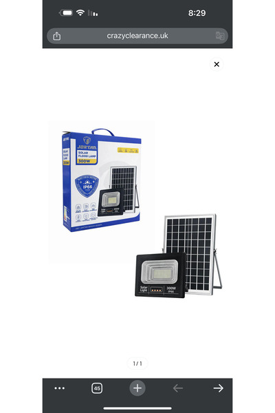 AMIN Ηλιακός Προβολέας LED JORTAN ®   300W Αυτονομία 12 ωρών IP66 ΝΕΟ 2026