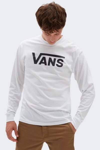 Vans Classic Ls-B Men's White T-Shirt - Vn0A7Uec