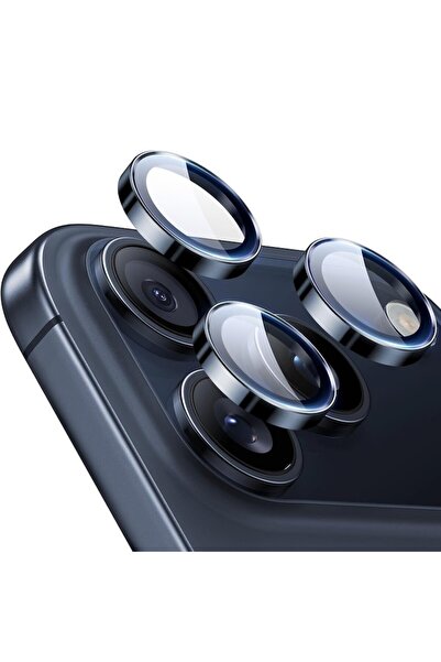 HEYBİNGO Protector lentilă cameră pentru iPhone 17 Pro, Albastru, Sticlă Safi...