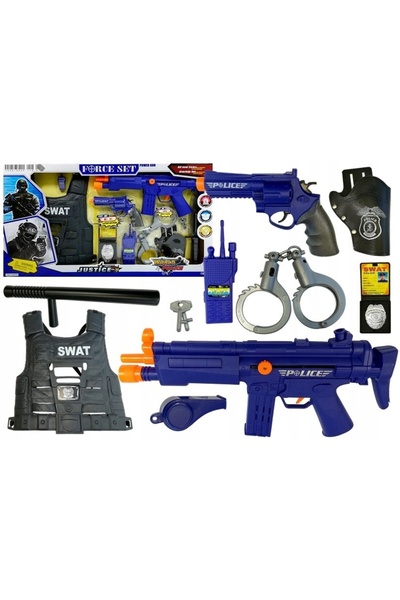 LeanToys ND24_4872 Set de poliție: Pușca trage, ecourile sună.