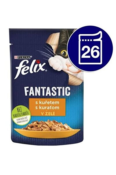 Felix Plic fantastic pentru pisici cu pui în jeleu 26x85 g