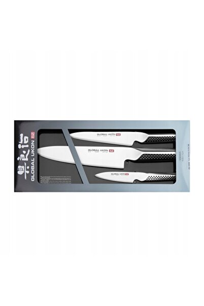 Global Set Ukon de cuțite: Cuțit Chef 20 cm + Cuțit utilitar 15 cm + Cuțit pe...
