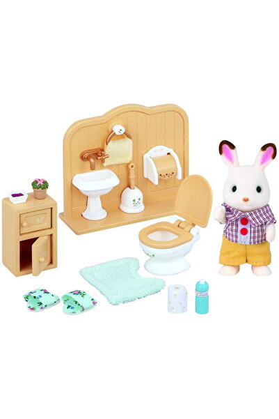 SYLVANIAN FAMILIES Set de mobilier cu tematică iepuraș de ciocolată, toaletă ...