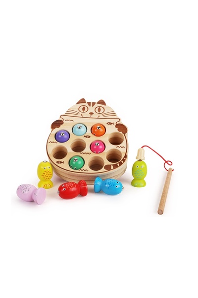 MalPlay ND21_109663 Joc de pescuit din lemn Magnet pentru pești K