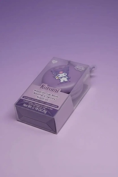 SANRIO Lisanslı Kuromi Makaron Lip Balm 5 g – Yaban Mersini Kokulu Nemlendiri...