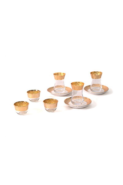 TOPİCAL 18Pcs Gold Bowl and Plate Set