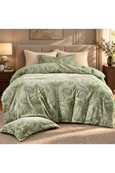 Casa New Concept Lenjerie pat dublu, Cocolino, cu model floral 3D în relief, ...