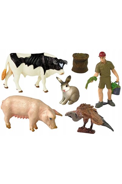 LeanToys ND24_12381 Set de figurine pentru fermă și sat mare, Vacă S