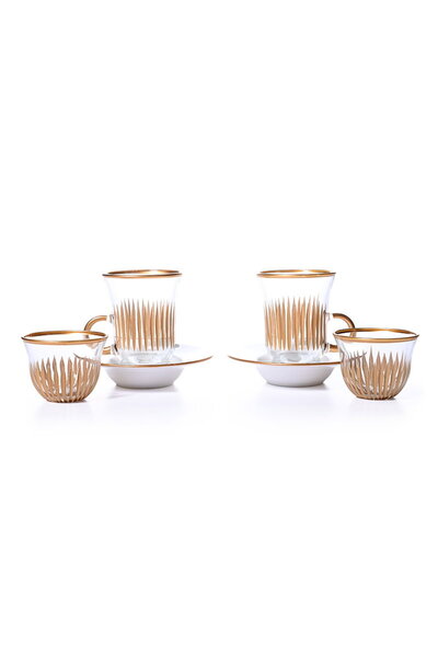 TOPİCAL 18Pcs Gold Bowl and Plate Set