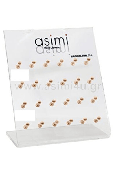 ASIMI Σκουλαρίκι Χείλους Χρυσό PVD Μπίλια 1.0X8X3mm Χειρουργικό Ατσάλι 316L