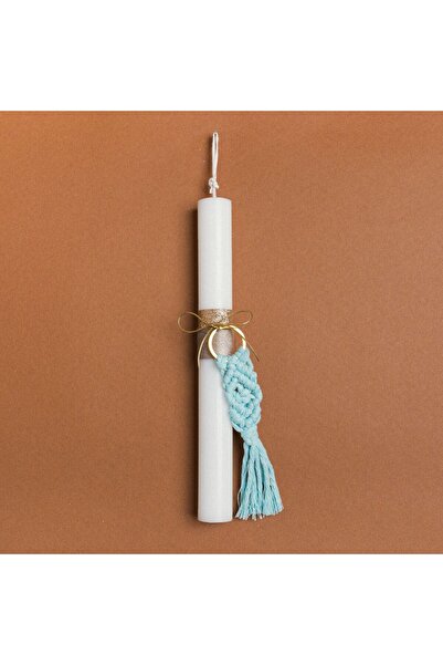 Beauty Home 25εκ. Μπρελόκ Μακραμέ Veraman Candle με φιόγκο σε συσκευασία δώρου