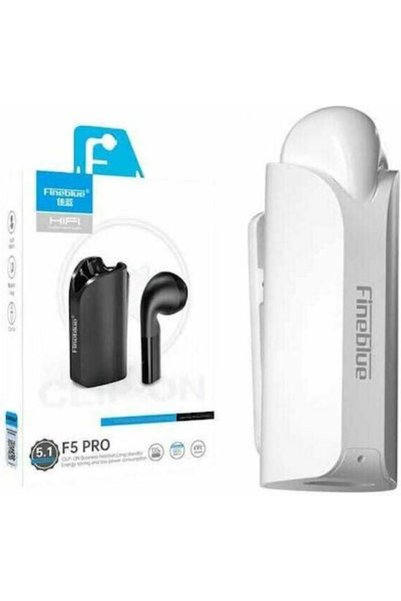Fineblue F5 Pro Earbud Bluetooth Handsfree Ακουστικό με Θήκη Φόρτισης Λευκό