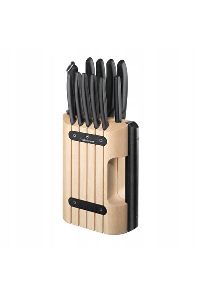 Victorinox Set de 11 cuțite Swiss Classic într-un bloc de lemn de fag, stil s...