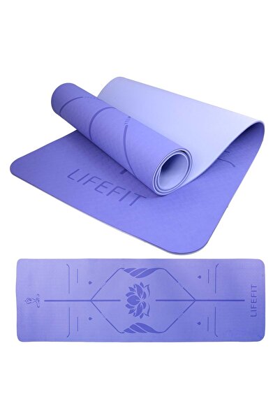 LifeFit Saltea de fitness MAT FOR YOGA LOTUS DUO, 183x58x0,6, albastru