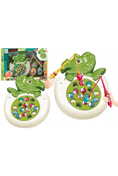 LeanToys ND24_13942 Undițe de pescuit de joc cu sunete Dinoz