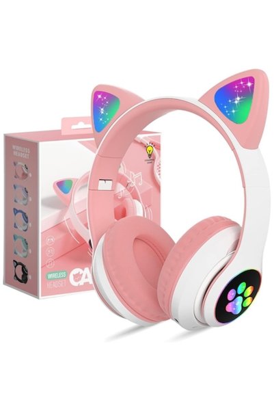 VALA Ασύρματα ακουστικά με αυτιά γάτας, Bluetooth, φώτα RGB, ακύρωση θορύβου,...