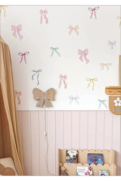 LABELOVE Soft Renkli Kurdele Çocuk Odası Duvar Sticker