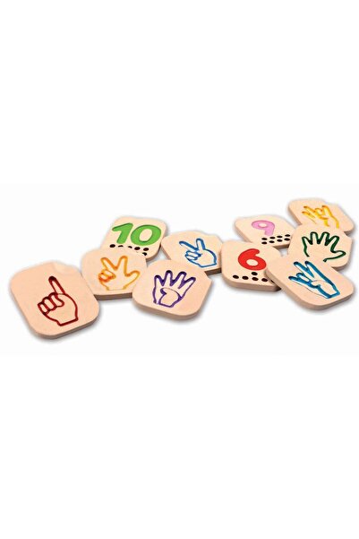 PLANTOYS Hand Sign Numbers 1-10 — Wooden Learning Toy