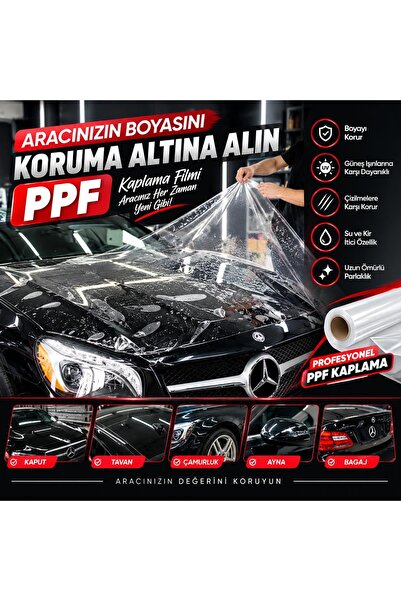 OSSOFOL Gerçek Ppf tpu koruma filmi parlak 152 cm x200cm kaput tavan bagaj ko...