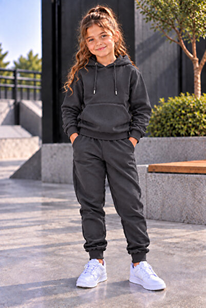 luci sports Girls' Oversize Hooded Rubberized Legging Track Suit