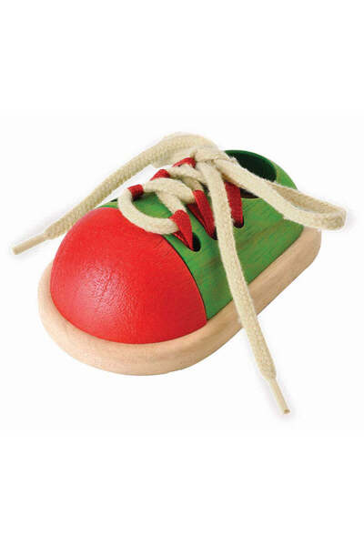PLANTOYS Tie-Up Shoe — Wooden Learning Toy