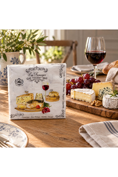 Easy Life Collection's Les Fromages 20'li Kağıt Peçete - 33 x 33 cm