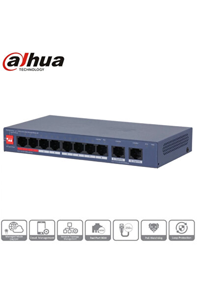 Cs4010-8et2gt-110 8 Port, Megabit, Poe 110w, 2 Port Uplink, Cloud Yönetilebilir, Switch