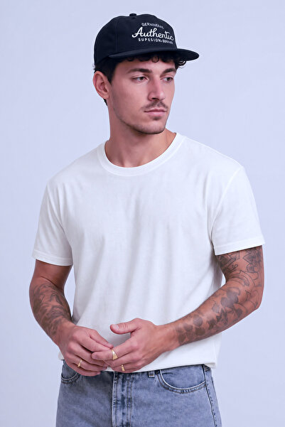 Erkek / Unisex Beyaz Bisiklet Yaka Düz Renk Kaliteli Kısa Kollu Basic T-Shirt