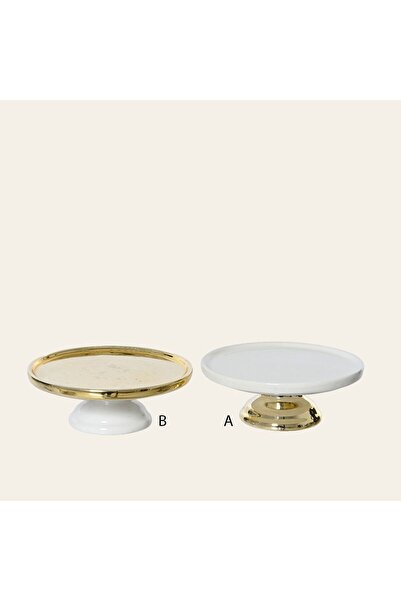 Beauty Home ΠΟΡΣΕΛΑΝΙΝΗ ΤΑΡΤΙΕΡΑ 22 x 11,5 cm ΧΡΥΣΟ – ΛΕΥΚΟ