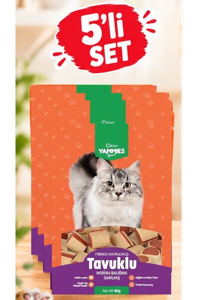 Kiwi Pets Kyct-50354 Yammies Tavuklu Morina Balığına Sarılmış Kedi Ödül Mamas...