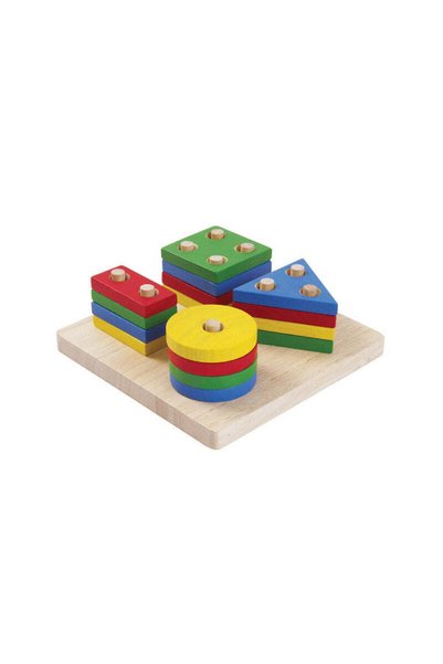 PLANTOYS Geometric Sorting Board — Wooden Learning Toy