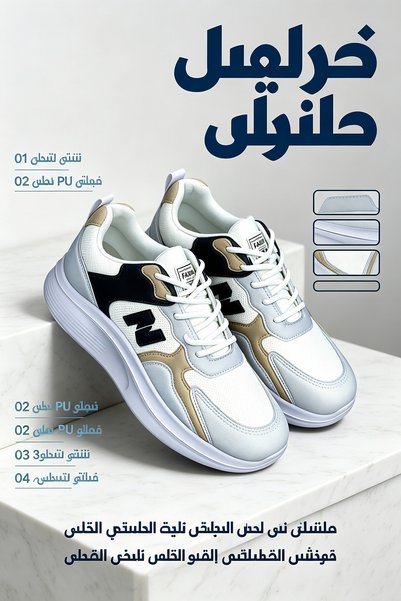 Glory One Mart حذاء رياضي بتصميم عصري نظيف صناعة سعودية | نعل مبطن ناعم، امتص...