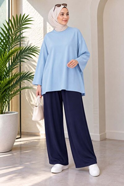 ÖZNE BUTİK Set dublu cu tunică și pantaloni basic oversize