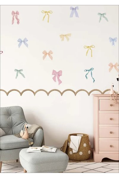 LABELOVE Soft Renkli Kurdele Çocuk Odası Duvar Sticker