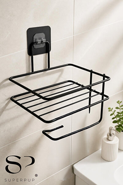 SUPERPUP Metal Refillable Toilet Paper Holder with Adhesive