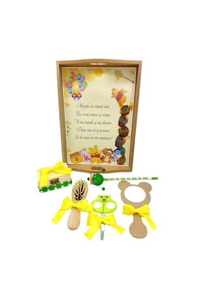 OEM Set personalizat Winnie pentru botez/prima tunsătură, 6 piese