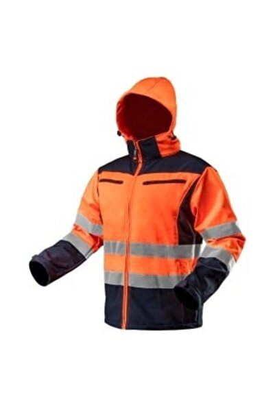 NEO Tools Jachetă de lucru de înaltă vizibilitate, softshell cu glugă, portoc...