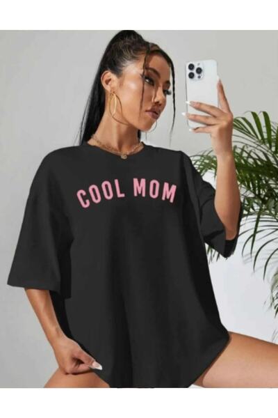 luci sports Μπλουζάκι Unisex Oversize Coolmom με στάμπα, 100% βαμβάκι, μαύρο ...