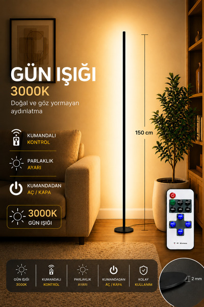 neeko Luma Gün Işığı 3000K Kumandalı Lambader 150 CM