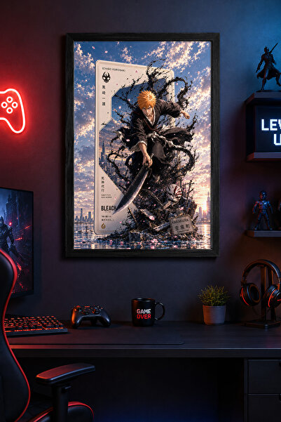 Charmbi Bleach Themed Black Wooden Framed Poster Premium Digital Print Painti...