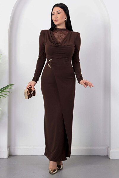 PULLIMM Degaje Collar Lace Detail Buckle Dress Grs4176