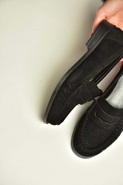 Fox Shoes Z820221002 Μαύρα σουέτ γυναικεία παπούτσια loafer