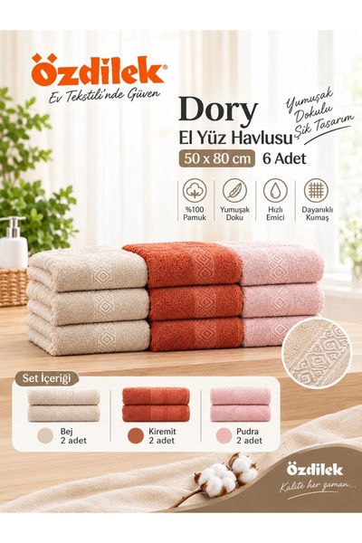Özdilek Dory 50*80cm El Yüz Havlusu 6 Adet