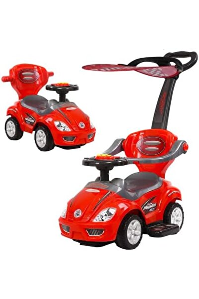 QuickCoupe 3-in-1 Push Car with Shade, Red
